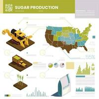 monde sucre production infographie vecteur