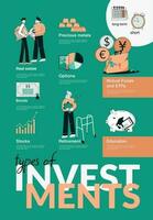 plat investissement portefeuille diversification infographie vecteur