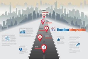 business roadmap chronologie infographie ville conçue pour abstrait modèle jalon élément moderne diagramme processus technologie marketing numérique données présentation graphique illustration vectorielle vecteur