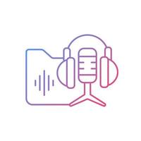 icône de vecteur linéaire dégradé bibliothèque podcasts