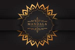 conception de mandala de luxe avec couleur or vecteur
