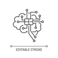 icône de glyphe noir de microcircuit du cerveau vecteur