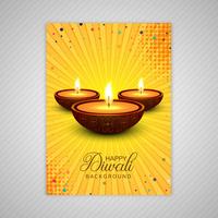 Modèle de vecteur de brochure de carte de voeux diwali élégant ornement