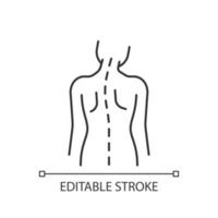 icône linéaire des anomalies de la colonne vertébrale vecteur