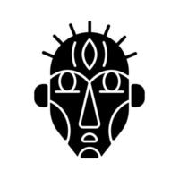 icône de glyphe noir de masques rituels vecteur