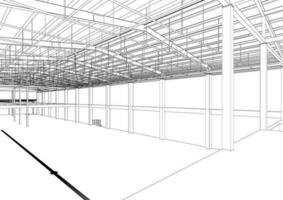 3d illustration de bâtiment structure vecteur