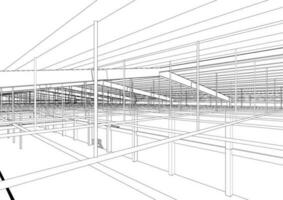 3d illustration de bâtiment structure vecteur