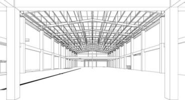 3d illustration de bâtiment structure vecteur