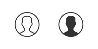 icône de vecteur de profil utilisateur sur fond blanc