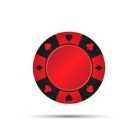 jeton de casino rouge isolé sur fond blanc vector illustration