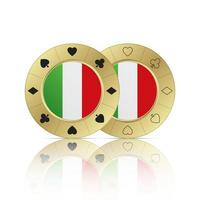 ensemble de deux jetons de poker de casino italie isolés sur fond blanc illustration vectorielle moderne vecteur