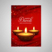 Modèle de vecteur de brochure de carte de voeux diwali élégant ornement