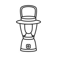 lampe de poche de camping portable. source lumineuse de rechange. lampe de poche à piles. illustration vectorielle stock dans le style doodle vecteur