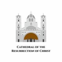 la cathédrale de la résurrection du christ à podgorica monténégro vecteur