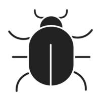 cybersécurité et information ou protection réseau bug virus silhouette style icône vecteur