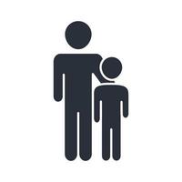 père et fils caractère ensemble icône de jour de famille dans le style de silhouette vecteur