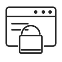 icône de style de ligne de cadenas de site Web de cybersécurité et d'information ou de protection de réseau vecteur