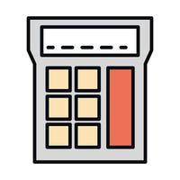 ligne financière de calculatrice de sciences de l'école d'enseignement des mathématiques et icône de style de remplissage vecteur