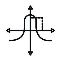 l'enseignement des mathématiques l'école des sciences de la ligne graphique de trigonométrie et l'icône de style vecteur