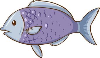 style de dessin animé de poisson isolé vecteur
