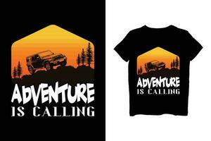 l'aventure appelle t-shirt vecteur