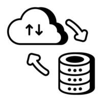 une icône de conception unique de base de données cloud vecteur
