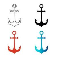 abstrait bateau ancre silhouette illustration vecteur