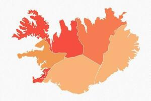 coloré Islande divisé carte illustration vecteur