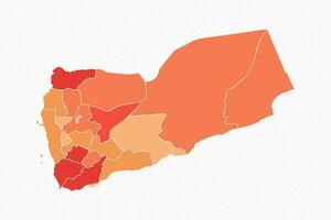 coloré Yémen divisé carte illustration vecteur