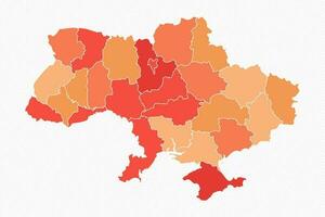 coloré Ukraine divisé carte illustration vecteur