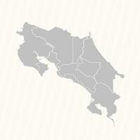détaillé carte de costa rica avec États et villes vecteur