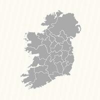 détaillé carte de Irlande avec États et villes vecteur
