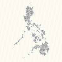 détaillé carte de philippines avec États et villes vecteur
