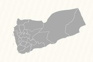 détaillé carte de Yémen avec États et villes vecteur
