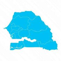 plat conception carte de Sénégal avec détails vecteur