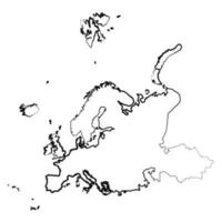 main tiré doublé L'Europe  Facile carte dessin vecteur