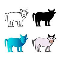 abstrait plat vache animal silhouette illustration vecteur