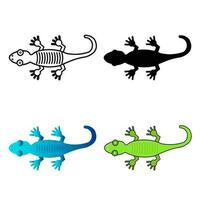 abstrait plat gecko reptile silhouette illustration vecteur