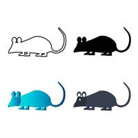 abstrait plat rat animal silhouette illustration vecteur