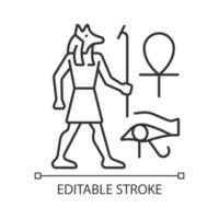 icône linéaire de dessins muraux égyptiens vecteur