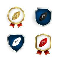 abstrait le rugby Balle badge et étiquette collection vecteur