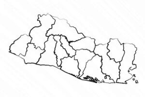 main tiré el Salvador carte illustration vecteur