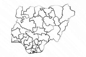 main tiré Nigeria carte illustration vecteur