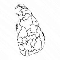 main tiré sri lanka carte illustration vecteur