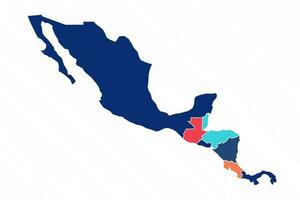 multicolore carte de central Amérique avec les provinces vecteur