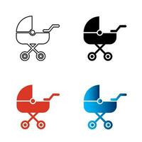abstrait bébé le chariot silhouette illustration vecteur