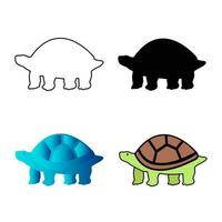 abstrait plat tortue animal silhouette illustration vecteur