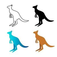 abstrait plat wallaby mammifère silhouette illustration vecteur