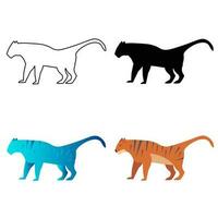 abstrait plat tigre animal silhouette illustration vecteur