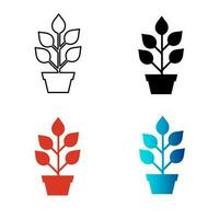 abstrait mis en pot plante silhouette illustration vecteur